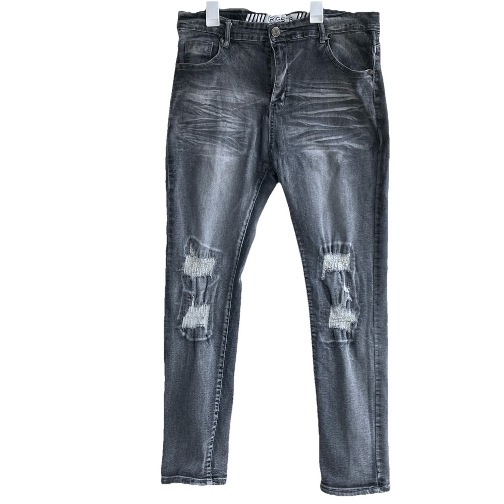 RGSTR Jeans Denim Stretch‎ Gray Washed Street Urban Y2K Regular 38x29